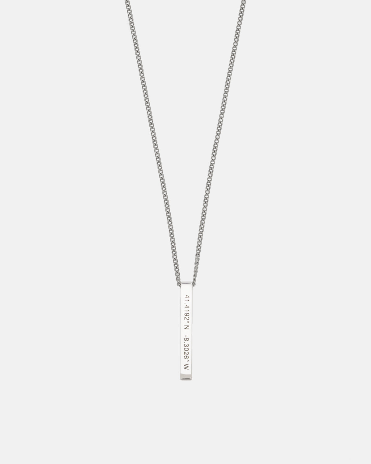 Necklace with pendant - Engraving coordinates/text