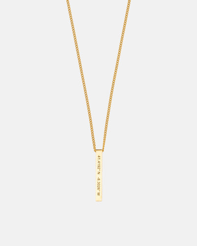 Necklace with pendant - Engraving coordinates/text