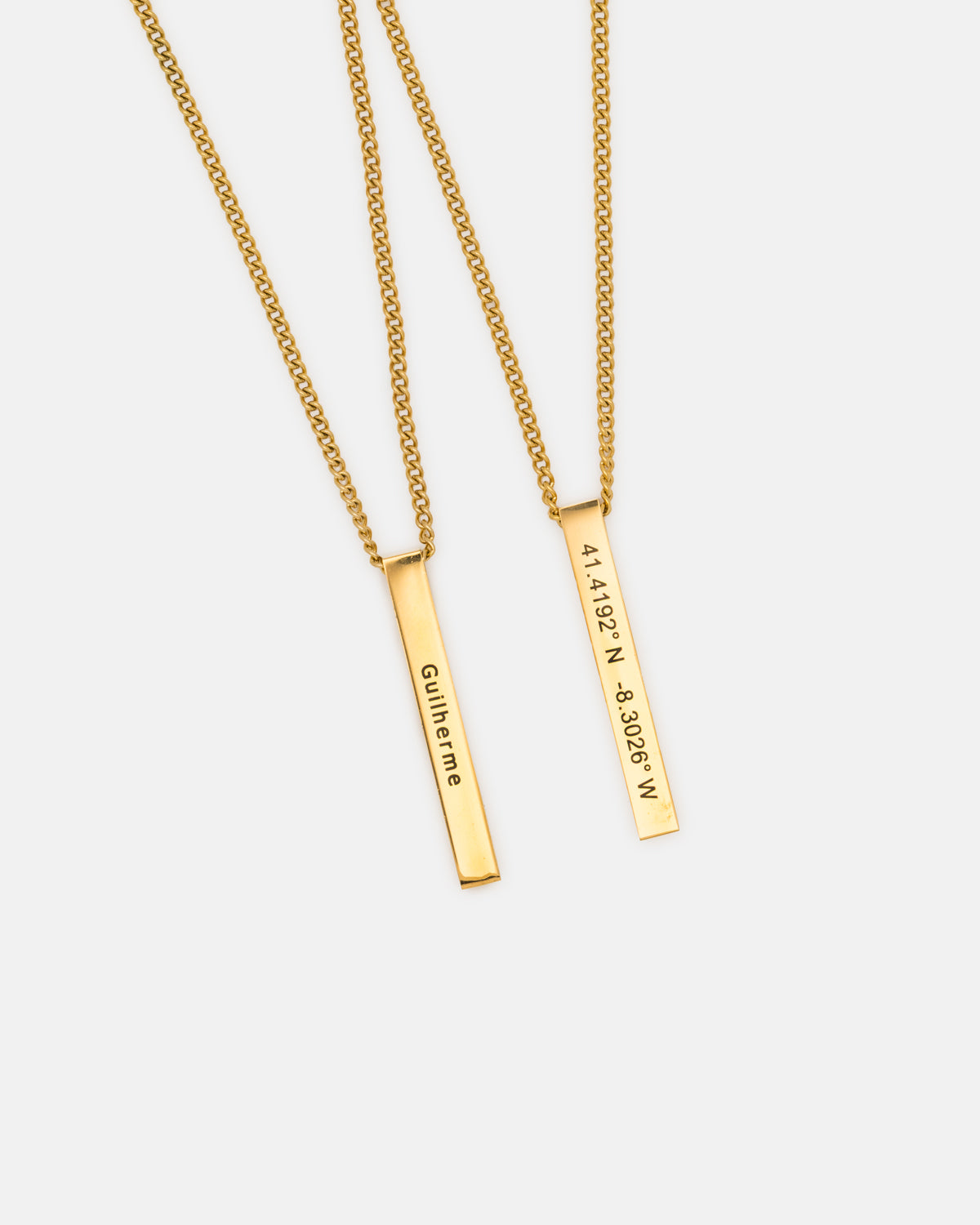 Necklace with pendant - Engraving coordinates/text