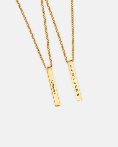 Necklace with pendant - Engraving coordinates/text